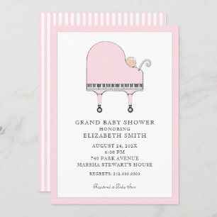 Baby Shower Piano Music Einladung