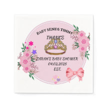 BABY SHOWER PINK FLORAL NAPKINS