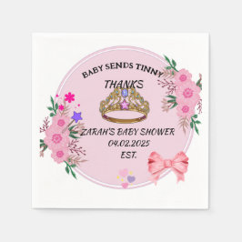 BABY SHOWER PINK FLORAL NAPKINS SERVIETTE