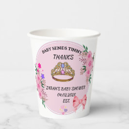 BABY SHOWER PINK FLORAL PAPIER CUPS PAPPBECHER