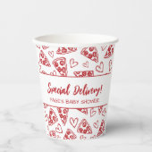 Baby Shower Pizza Party Italian Special Delivery Pappbecher (Vorderseite)