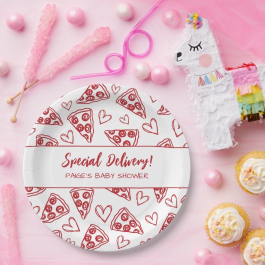 Baby Shower Pizza Party Italienische Sonderlieferu Pappteller (Party)