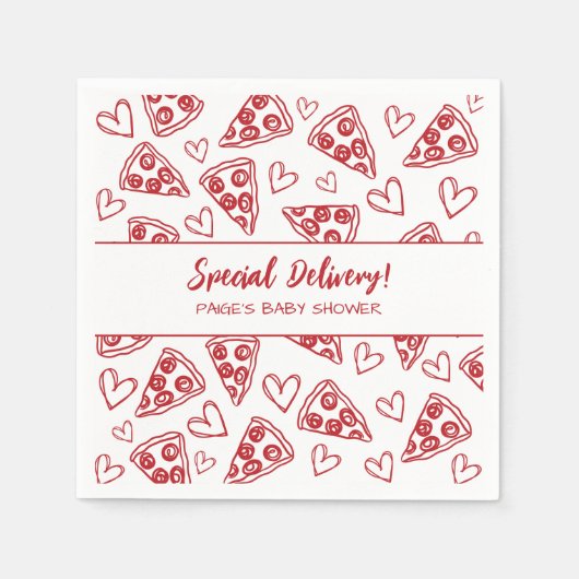 Baby Shower Pizza Party Italienische Sonderlieferu Serviette (Vorderseite)