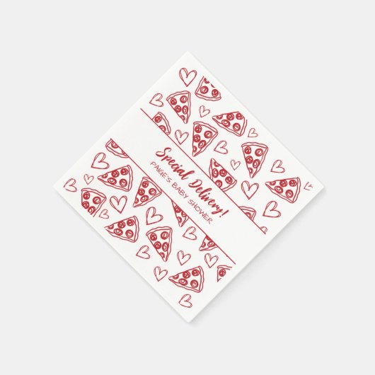 Baby Shower Pizza Party Italienische Sonderlieferu Serviette (Ecke)