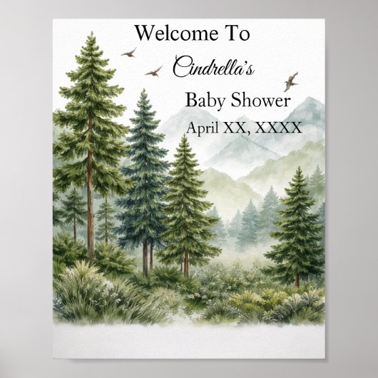 Baby-Shower-Plakatpapier (Halbglanz) Poster (Vorne)