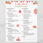 Baby-Shower-Planungscheckliste | Erdbeerthema (Vorderseite)