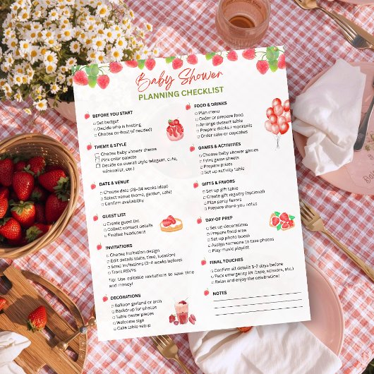 Baby-Shower-Planungscheckliste | Erdbeerthema