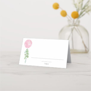 Baby-Shower-Platzkarte mit rosa Luftballon Platzkarte