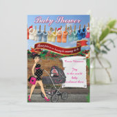 Baby Shower Polka Dot Einladung (Stehend Vorderseite)