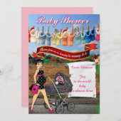 Baby Shower Polka Dot Einladung (Vorne/Hinten)