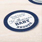 Baby Shower Polka Dots Runder Pappuntersetzer (Angewinkelt)