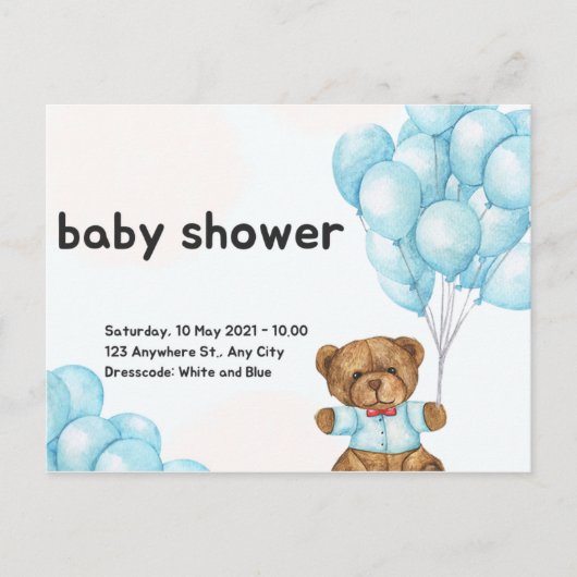 Baby Shower Postkarte (Vorderseite)