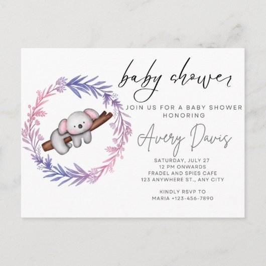 Baby Shower Postkarte (Vorderseite)