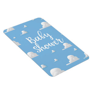 Baby Shower Puffy Weiße Wolken Magnet