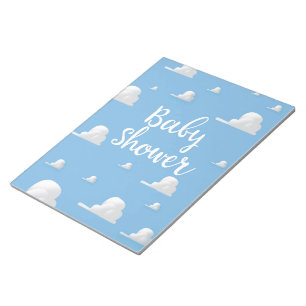 Baby Shower Puffy Weiße Wolken Notizblock