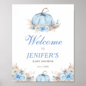 Baby Shower Pumpkin Begrüßungszeichen Poster (Vorne)
