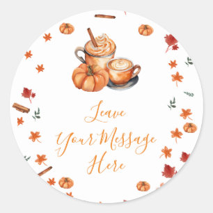 Baby Shower Pumpkin Speckkaffee Liebe Ihre Nachric Runder Aufkleber