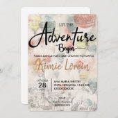 BABY SHOWER QUE EMPIECE LA AVENTURA EINLADUNG (Vorne/Hinten)