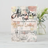 BABY SHOWER QUE EMPIECE LA AVENTURA EINLADUNG (Stehend Vorderseite)