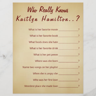 Baby-Shower-Quiz-Spiel Vintage-Pergament