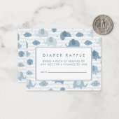 BABY SHOWER RAFFLE TICKET | Baby Blue Elephants Mitteilungskarte (Vorderseite/Rückseite Beispiel)