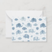 BABY SHOWER RAFFLE TICKET | Baby Blue Elephants Mitteilungskarte (Rückseite)