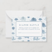 BABY SHOWER RAFFLE TICKET | Baby Blue Elephants Mitteilungskarte (Vorderseite)