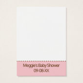 Baby Shower Raffle Ticket Elephant Gold Pink (Rückseite)