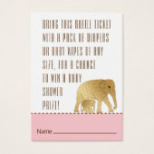Baby Shower Raffle Ticket Elephant Gold Pink (Vorderseite)