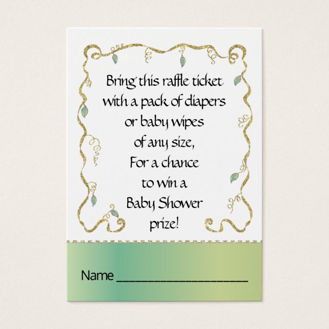 Baby Shower Raffle Ticket/Glittery Castle (Vorderseite)
