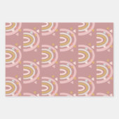 Baby Shower Rainbow Hearts Pink Geschenkpapier Set (Vorderseite)