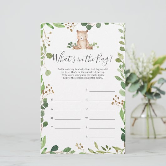 Baby Shower rät, was im Bag Game ist (Stehend Vorderseite)