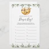 Baby Shower rät, was in der Windelbeutel ist (Vorne/Hinten)