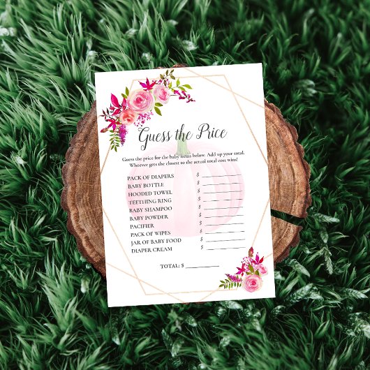 Baby Shower Raten Sie das Price Game Pumpkin Flora Einladung