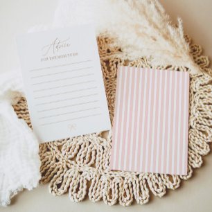 Baby-Shower-Ratgeberkarte mit rosa Schleife Einladung