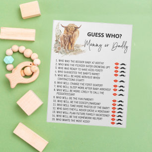 Baby-Shower-Ratspiel Highland-Kuh Notizblock