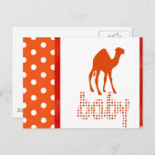 Baby Shower Red Camel Einladungspostkarte (Vorne/Hinten)