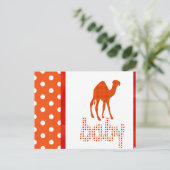 Baby Shower Red Camel Einladungspostkarte (Stehend Vorderseite)