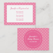 Baby Shower Registrierungskarte mit Datum - rosa P Begleitkarte (Vorne/Hinten)