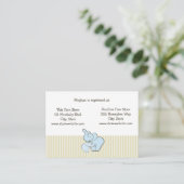 Baby Shower Registry Card Blue Elephant Hugs Begleitkarte (Stehend Vorderseite)
