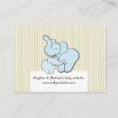 Baby Shower Registry Card Blue Elephant Hugs Begleitkarte (Rückseite)