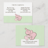 Baby Shower Registry Card Rosa Elephant Hugs Begleitkarte (Vorne/Hinten)