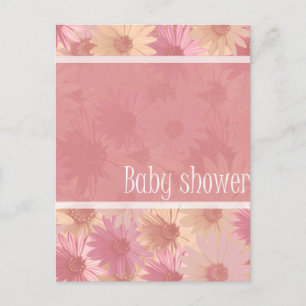 Baby-Shower rosa Gänseblümchen Einladungspostkarte