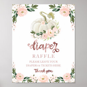 Baby Shower Rosa Gold Windel-Raffle-Spiel Schild