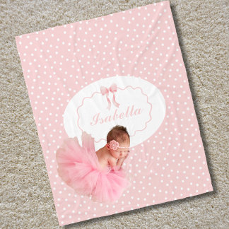 Baby Shower Rosa Punkte Baby Mädchen Coquette Fleecedecke