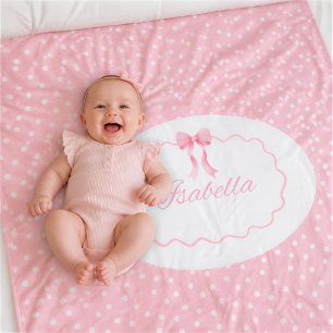 Baby Shower Rosa Punkte Baby Mädchen Coquette Fleecedecke