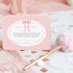Baby Shower Rosa Punkte Baby Mädchen Windel-Raffle Begleitkarte