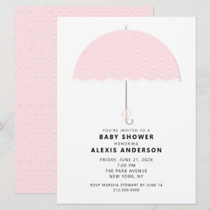 Baby Shower Rosa Punkte Einladung