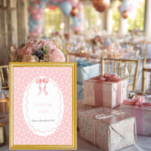 Baby Shower Rosa Punkte Schild für Baby Mädchen Ti