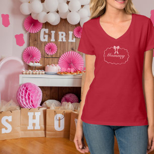 Baby Shower Rosa Schleife Mädchen Coquette Mutti B T-Shirt
